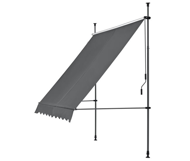 Conforama Toldo Articulado Con Armazón Enrollable - Gris - 198 X 120 X 200-298 Cm [pro.tec]