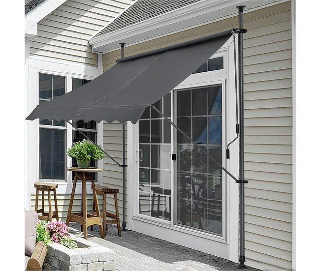 Conforama Toldo Articulado Con Armazón Stem Enrollable - Acero /poliéster 200 X 120 X 220-309 Cm Gris [pro.tec]