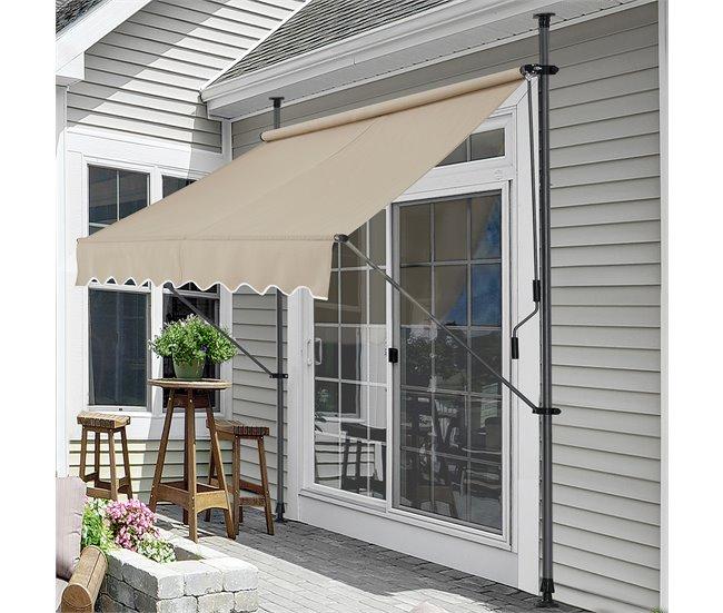 Conforama Toldo Articulado Con Armazón Stem Enrollable Acero/poliéster 200 X 120 X 220-309 Cm Color Arena [pro.tec]