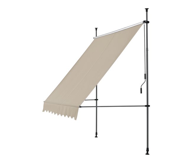 Conforama Toldo Articulado Con Armazón Stem Enrollable Acero/poliéster 200 X 120 X 220-309 Cm Color Arena [pro.tec]