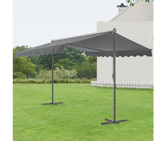 Conforama Toldo De Pie Selenizza Impermeable Manivela Manual 600 X 300 X 260 Cm Gris Oscuro [pro.tec]
