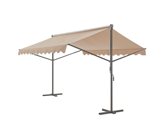 Conforama Toldo de pie Selenizza impermeable manivela manual 400 x 300 x 260 cm color arena [pro.tec]