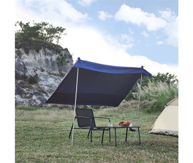 Conforama Toldo De Playa Bernheze Lycra 4 Bolsas Rellenables 270x270x210cm - Azul [pro.tec]