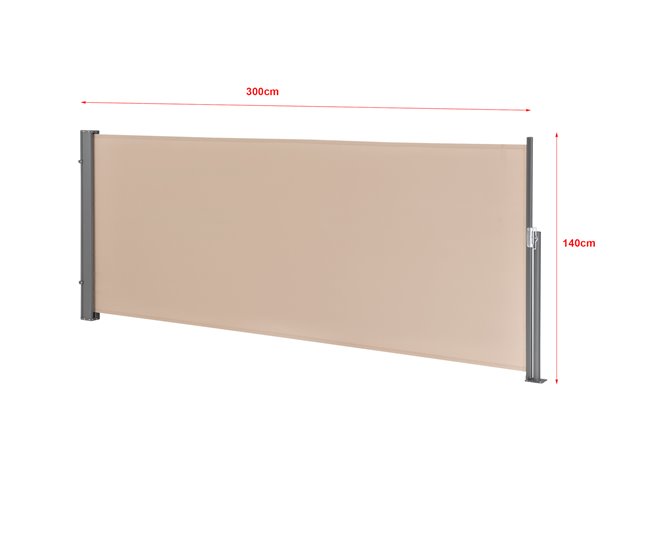 Conforama Toldo Lateral Contra Viento Sol Y Visión Mulhacén Color De Arena 140 X 300cm [pro.tec]