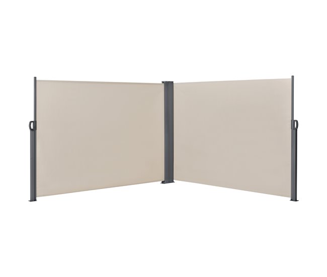 Conforama Toldo lateral doble Alcazaba - exterior - acero y poliéster - color arena - 160 x (2x 300) cm [pro.tec]