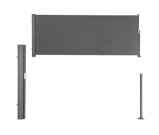 Conforama Toldo Lateral - Exterior - Contra Viento Sol Y Visión - Marquesina Protectora - Gris - 100 X 300cm