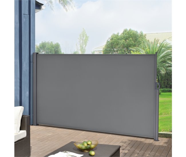Conforama Toldo Lateral Exterior Mulhacén Extensible 160 X 300 Cm Gris Medio [pro.tec]