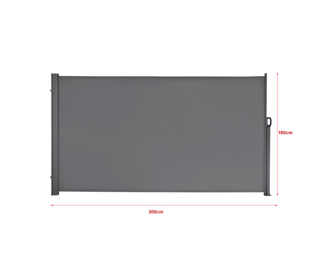 Conforama Toldo Lateral Exterior Mulhacén Extensible 160 X 300 Cm Gris Medio [pro.tec]