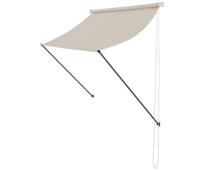 Conforama Toldo Malaga exterior terraza extensible acero 400 x 120 cm - Beige [pro.tec]