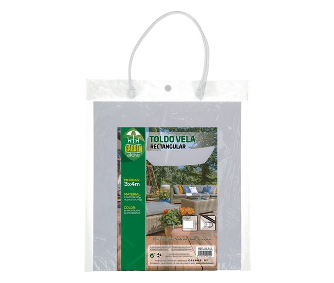 Conforama Toldo Poliéster Rectangular Aktive Garden Color Blanco