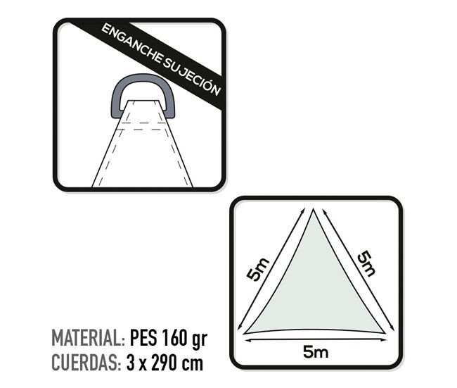 Conforama Toldo Poliéster Triangular Aktive Garden Color Blanco