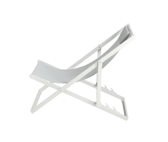 Conforama Tumbona Con Cojín De Aluminio Y Textileno Blanco