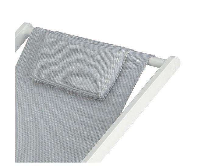Conforama Tumbona Con Cojín De Aluminio Y Textileno Blanco