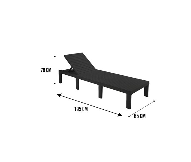 Conforama Tumbona Dazzol Tumbona De Jardín Ajustable Tumbona De Exterior 100% Made In Italy 195x65h78 Cm Antracita