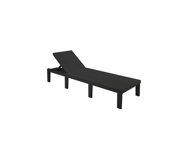 Conforama Tumbona Dazzol Tumbona de jardín ajustable Tumbona de exterior 100% Made in Italy 195x65h78 cm Antracita
