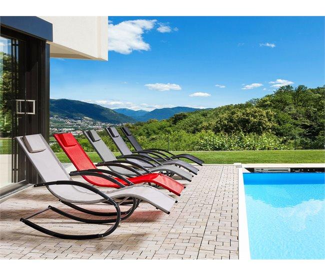 Conforama Tumbona De Jardín Mecedora Beige CARANO II