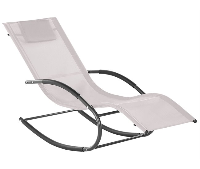 Conforama Tumbona de jardín mecedora beige CARANO II