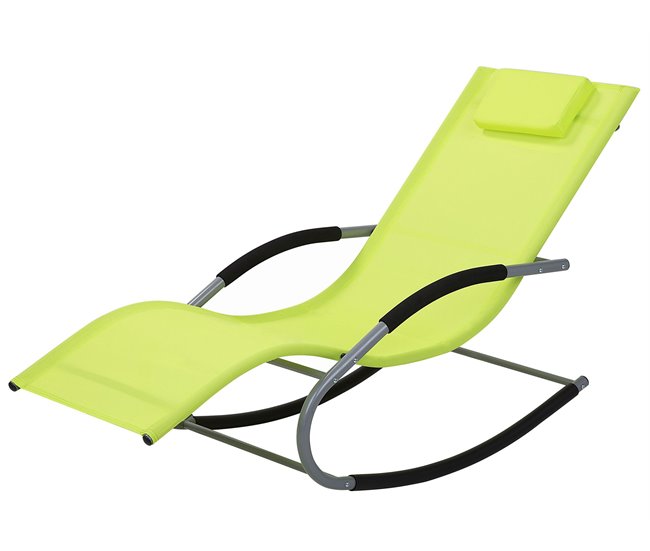 Conforama Tumbona De Jardín Mecedora Verde Lima CARANO