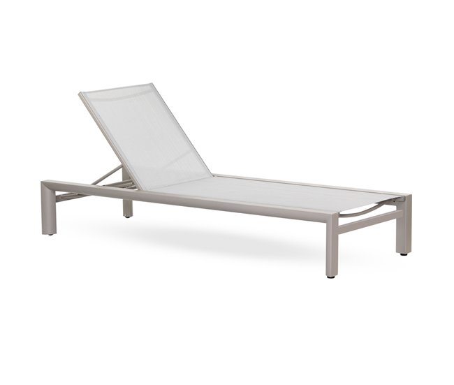 Conforama Tumbona de jardín reclinable de aluminio y textileno color topo