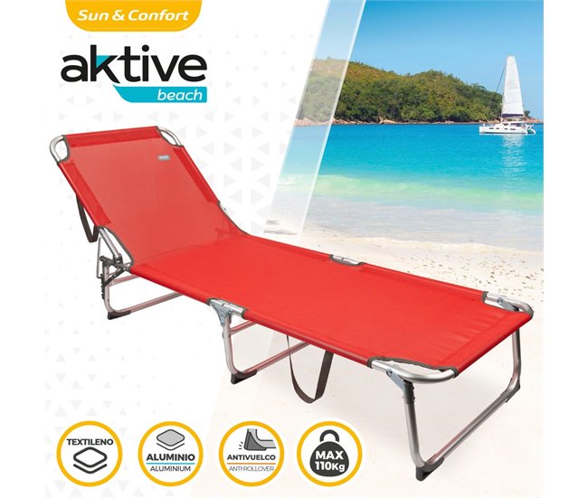 Conforama Tumbona De Playa Plegable Con Respaldo Reclinable Aktive Beach