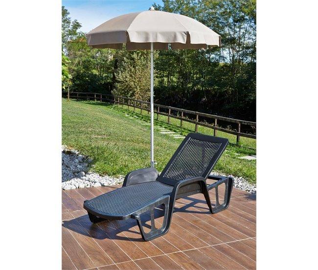 Conforama Tumbona Dinite Tumbona De Jardín Ajustable Con Reposabrazos Tumbona De Exterior 100% Made In Italy 192x71h100 Cm Antracita