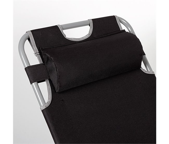 Conforama Tumbona Plegable Jardín Multiposición Negra C/cojín Aktive