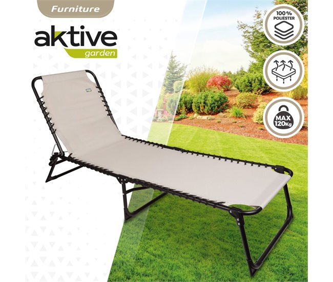 Conforama Tumbona Plegable Multiposición Crema Aktive