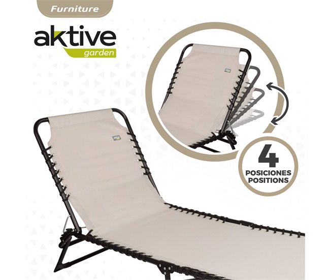 Conforama Tumbona Plegable Multiposición Crema Aktive