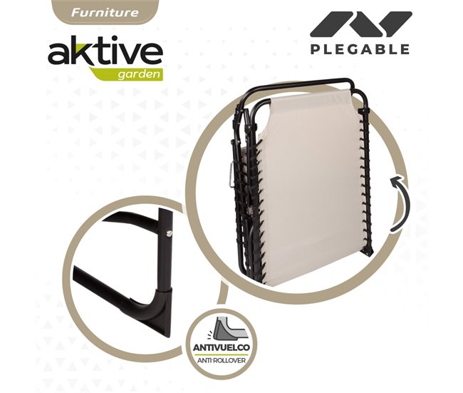 Conforama Tumbona Plegable Multiposición Crema Aktive