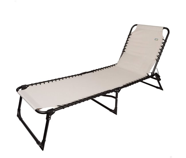 Conforama Tumbona plegable multiposición crema Aktive