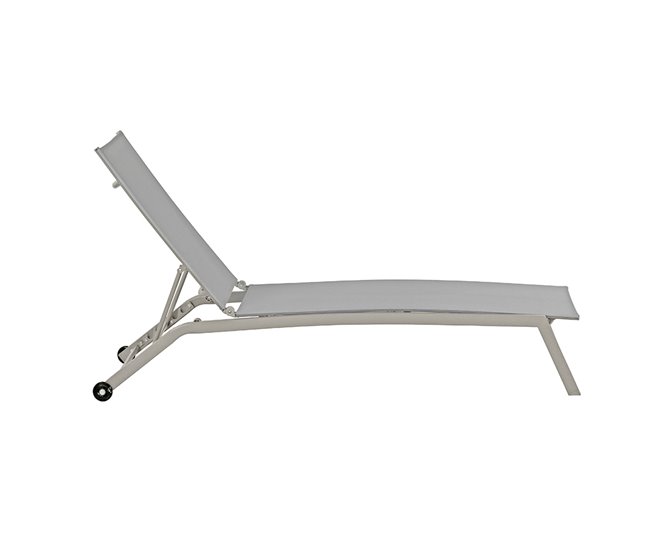 Conforama Tumbona Reclinable De Acero Y Textileno Color Topo