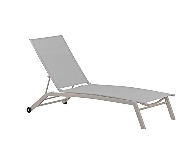 Conforama Tumbona reclinable de acero y textileno color topo