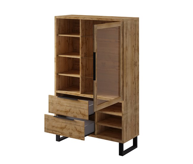 Conforama Vajillero 1 Puerta Y 2 Cajones Eden Madera Y Metal