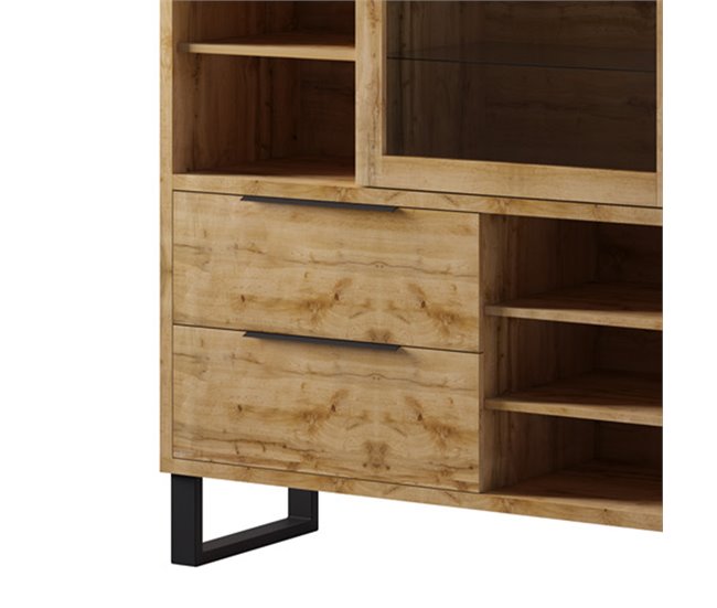 Conforama Vajillero 1 Puerta Y 2 Cajones Eden Madera Y Metal