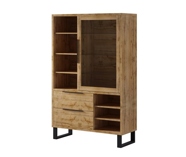 Conforama Vajillero 1 puerta y 2 cajones Eden Madera y Metal