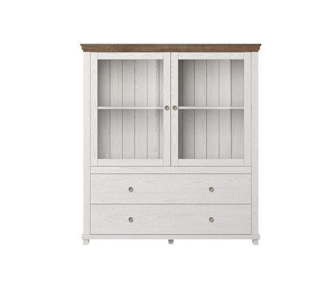 Conforama Vajillero 2 Puertas 2 Cajones Martin Mueble Madera Blanca
