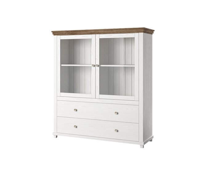 Conforama Vajillero 2 puertas 2 cajones Martin Mueble Madera Blanca