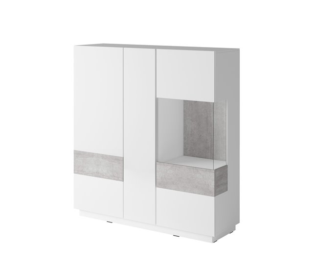 Conforama Vajillero 3 puertas Andrea Blanco y Concreto