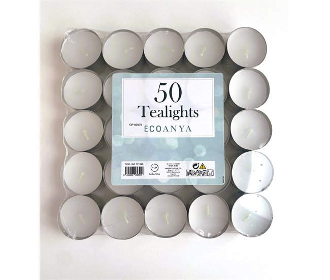 Conforama Vela TEALIGHT Blanca 50 piezas marca ECONYA