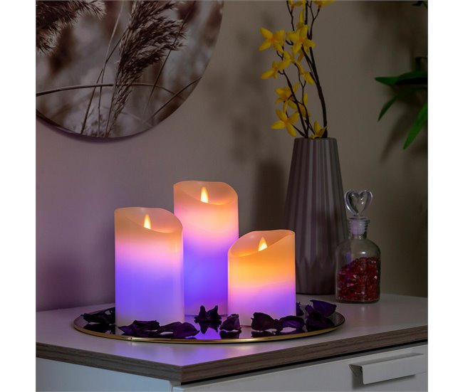 Conforama Velas LED Multicolor Efecto Llama Con Mando Lendles InnovaGoods 3 Unidades