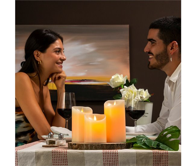 Conforama Velas LED Multicolor Efecto Llama Con Mando Lendles InnovaGoods 3 Unidades