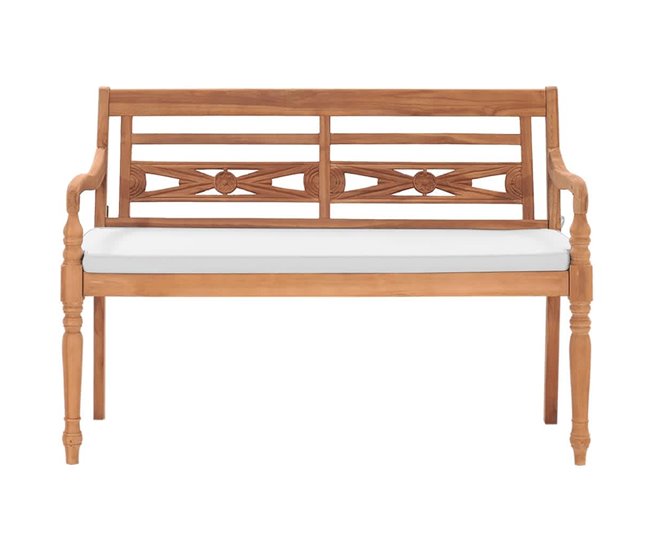Conforama VidaXL Banco Batavia Con Cojines 120 Cm Teca