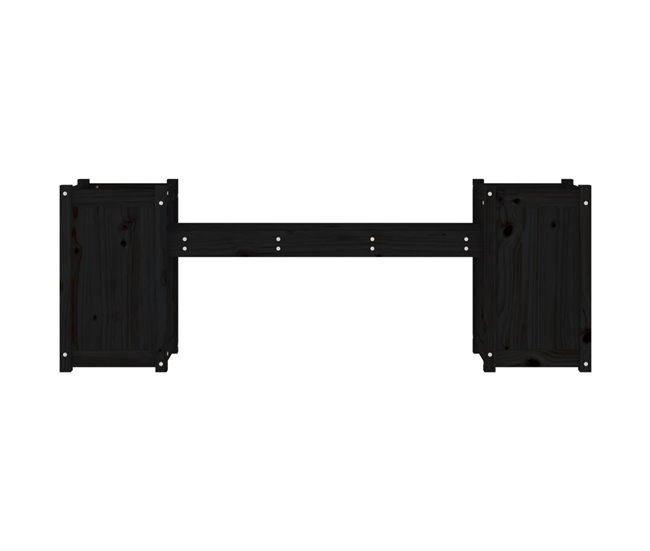 Conforama VidaXL Banco Con Jardineras Madera Maciza De Pino Negro 180x36x63 Cm