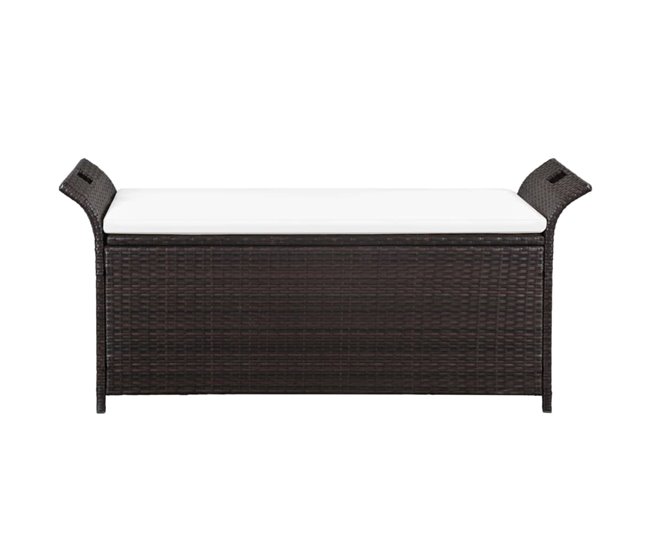 Conforama VidaXL Banco De Almacenaje Con Cojín 138 Cm Ratán Sintético Marrón