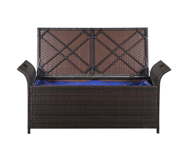 Conforama VidaXL Banco De Almacenaje Con Cojín 138 Cm Ratán Sintético Marrón