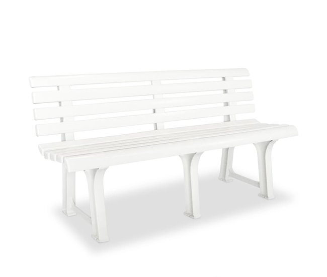 Conforama vidaXL Banco de jardín 145 5 cm plástico blanco