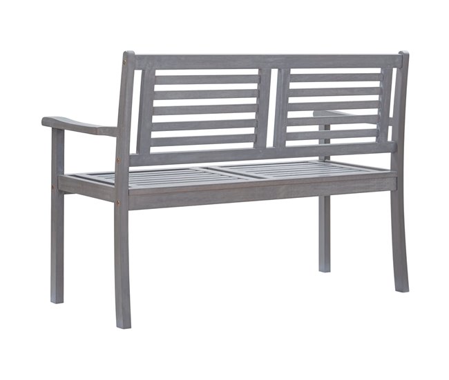 Conforama VidaXL Banco De Jardín 2 Plazas Madera Eucalipto Gris Y Cojín 120 Cm