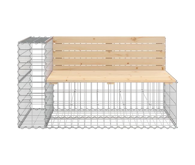 Conforama VidaXL Banco De Jardín Con Cesta De Gaviones Madera Maciza De Pino