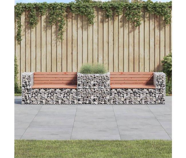 Conforama VidaXL Banco De Jardín Con Cesta De Gaviones Madera Abeto Douglas