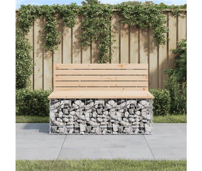 Conforama VidaXL Banco De Jardín Diseño Gaviones Madera Maciza Pino 103x70x65 Cm